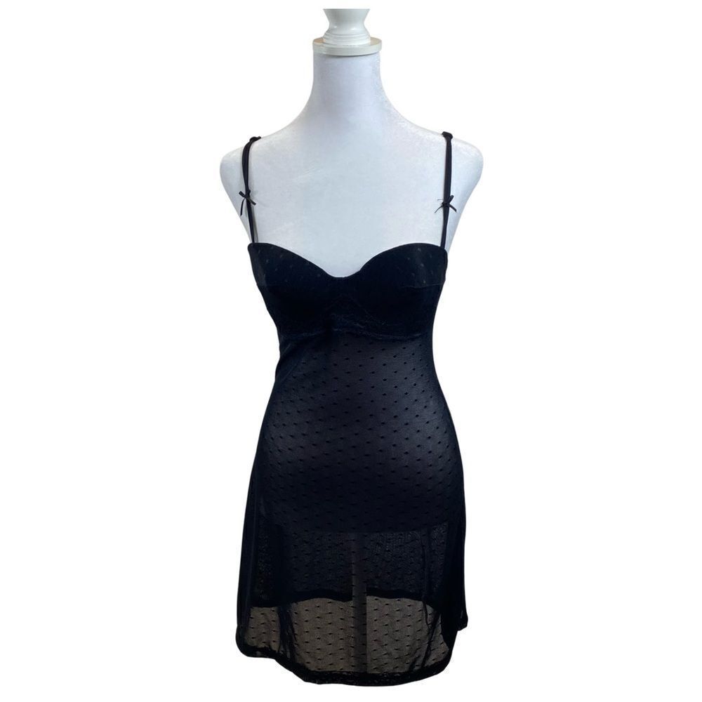 Rampage Sheer Black‎ Nightgown Lingerie Teddy Size Medium